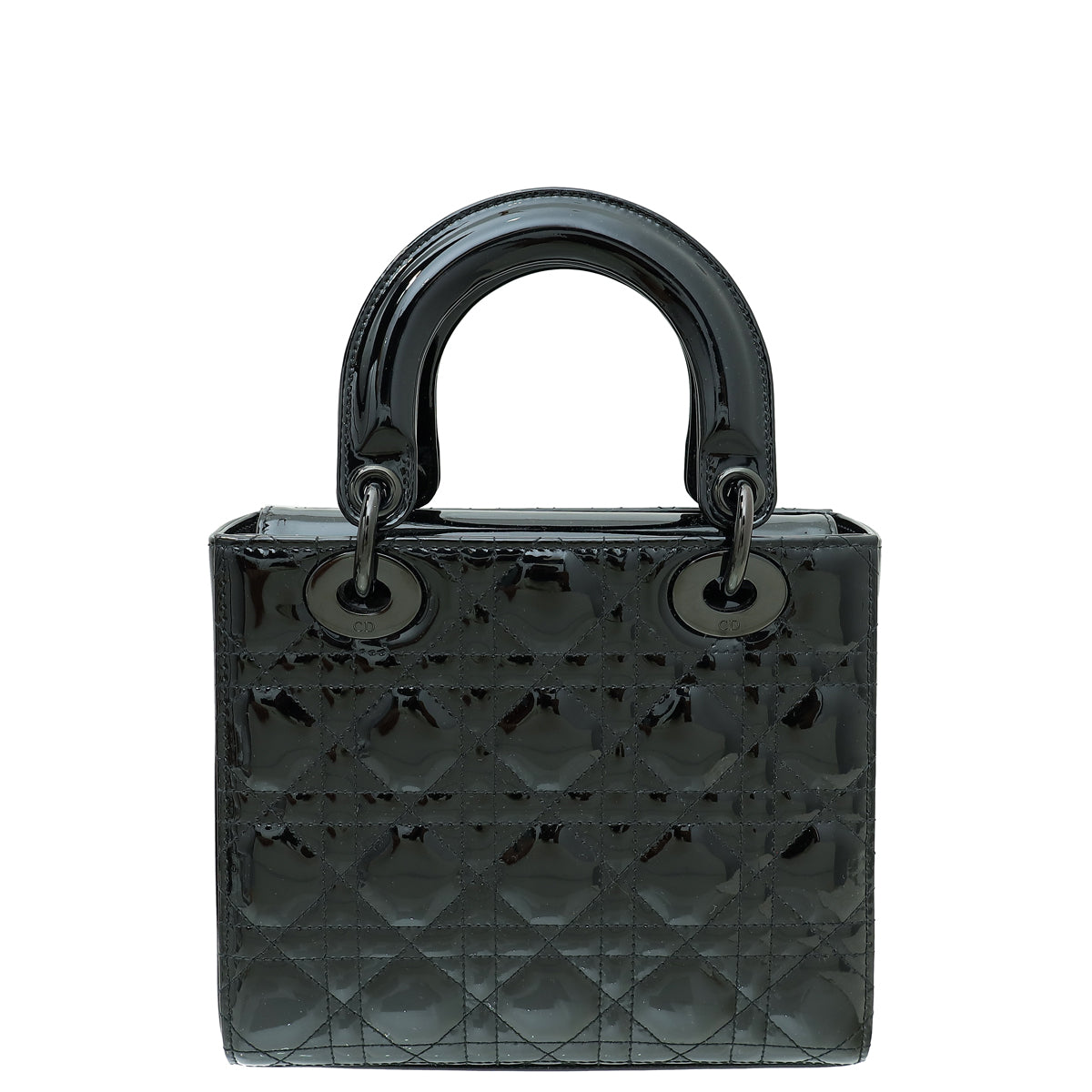 Christian Dior Black Lady Dior Ultra Glossy Small Bag