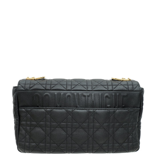 Christian Dior Black Supple Cannage Caro Medium Bag