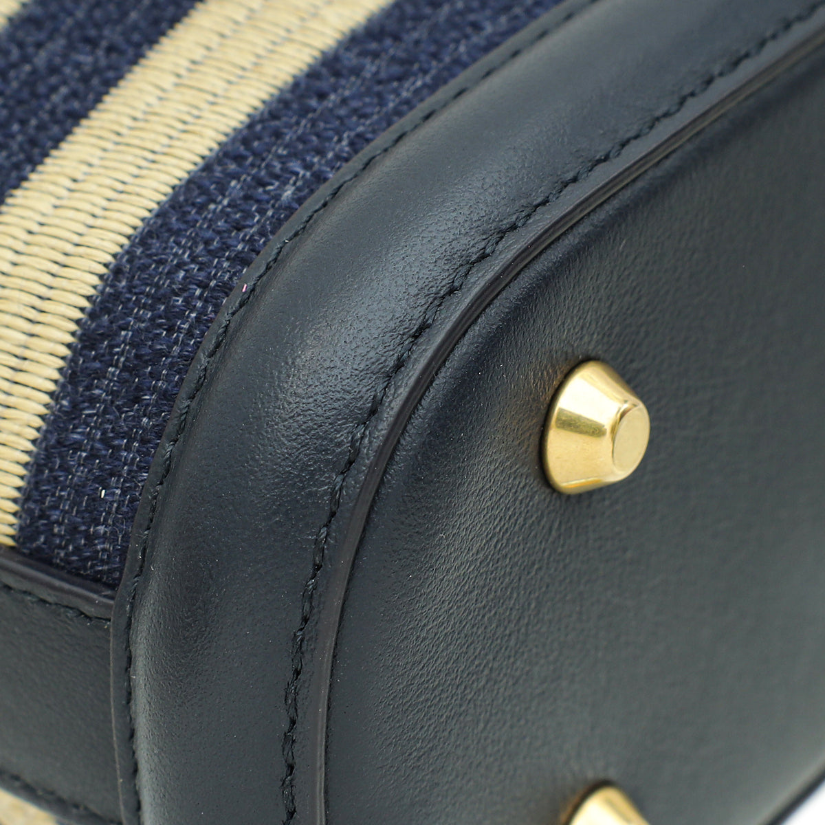 Christian Dior Bicolor Raffia C'est Chain Small Bucket Bag-Christian Dior-THE CLOSET