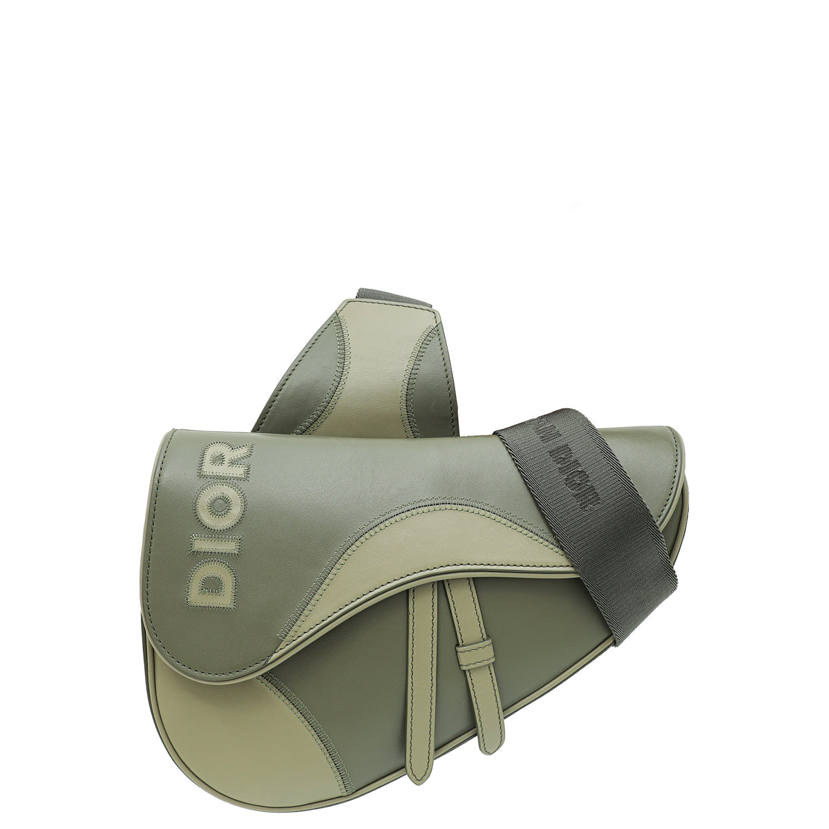 Christian Dior Vert Foret Stitch Saddle Bag-Christian Dior-THE CLOSET