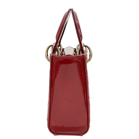 Christian Dior Cherry Red Lady Dior Mini Chain Bag