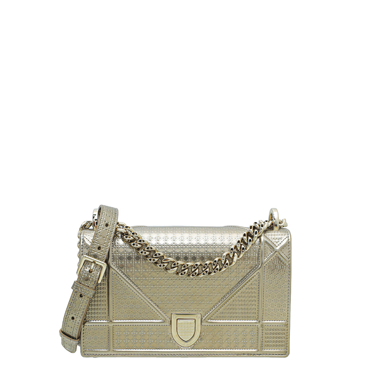 Christian Dior Champagne Diorama Micro Cannage Small Shoulder Bag