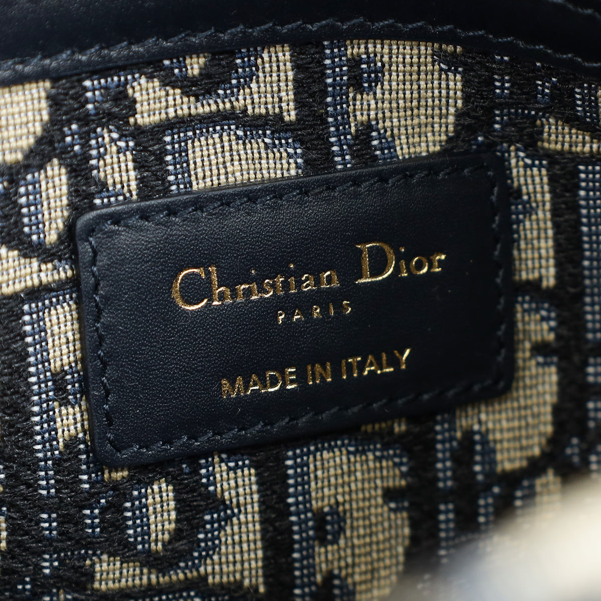 Christian Dior Navy Blue Oblique Wicker Bucket Bag | Pre-Owned The