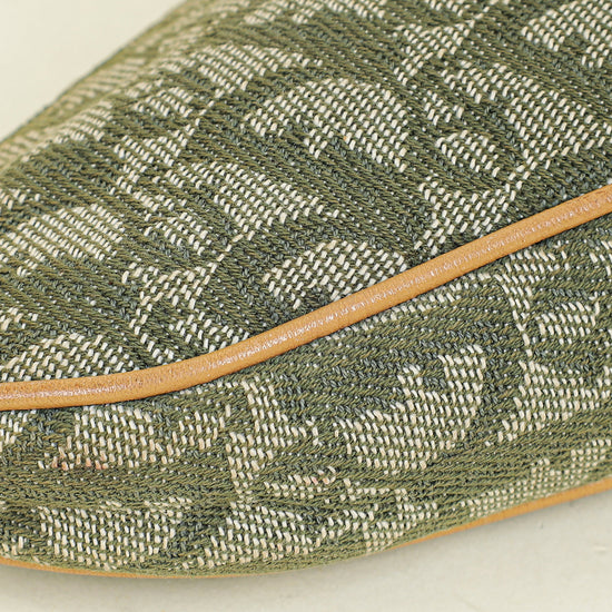 Christian Dior Khaki Oblique Saddle Mini Pochette