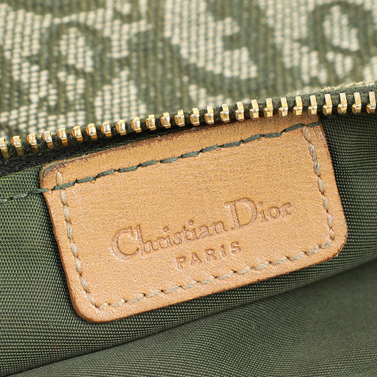 Christian Dior Khaki Oblique Saddle Mini Pochette