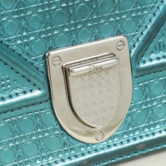Christian Dior Teal Diorama Baby Microcannge Micro Bag