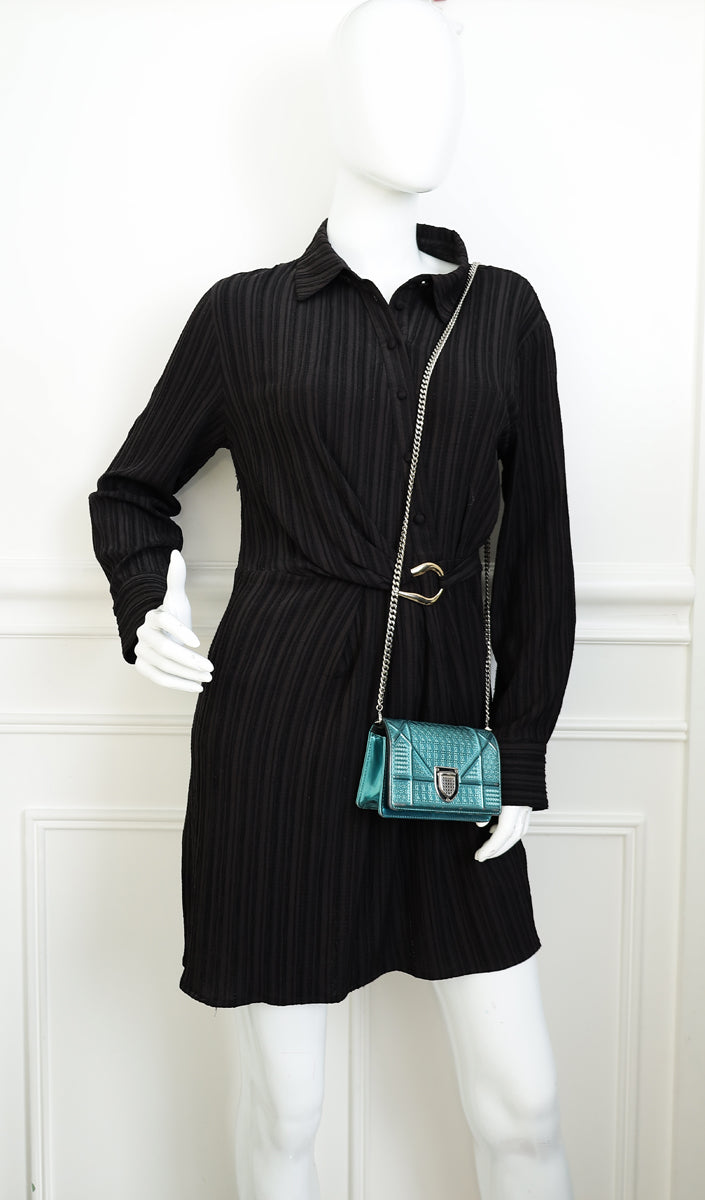 Christian Dior Teal Diorama Baby Microcannge Micro Bag