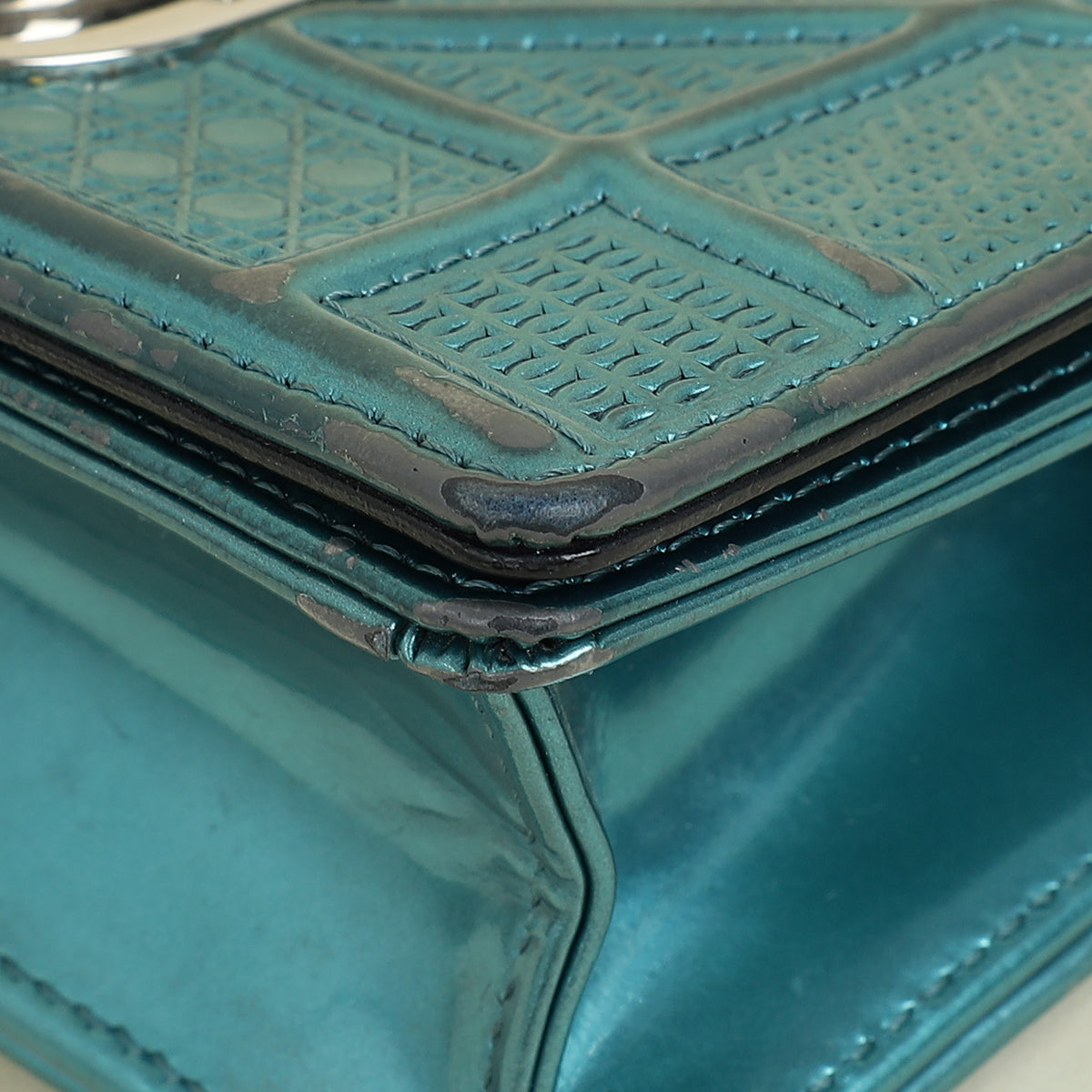 Christian Dior Teal Diorama Baby Microcannge Micro Bag