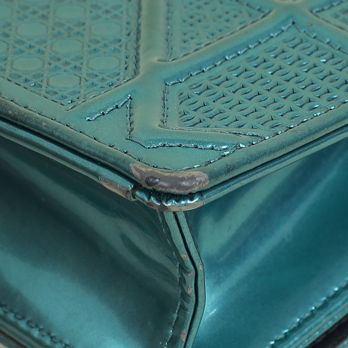 Christian Dior Teal Diorama Baby Microcannge Micro Bag