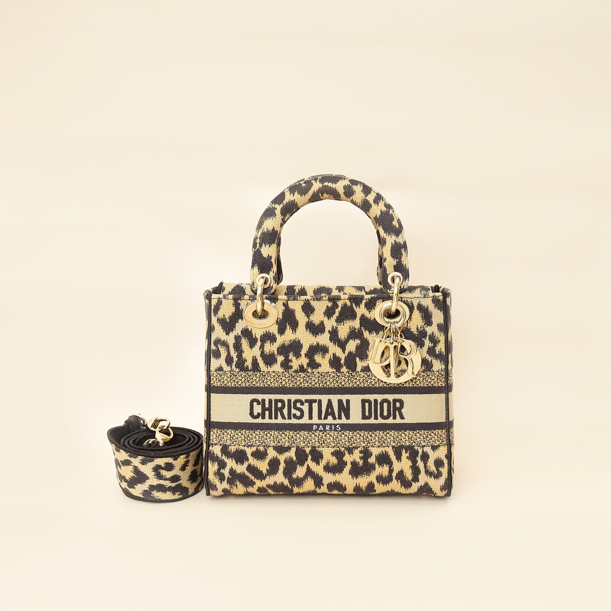 Christian Dior Bicolor Lady D-Lite Mizza Embroidered Medium Bag-Christian Dior-THE CLOSET