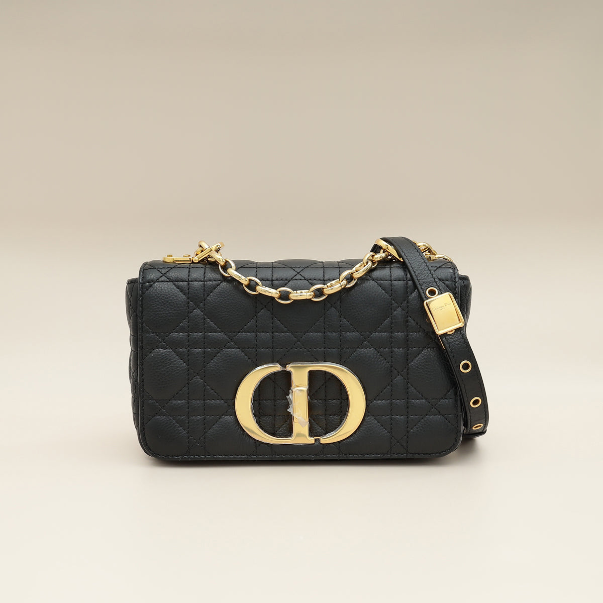 Christian Dior Black Caro Cannage Small Flap Shoulder Bag-Christian Dior-THE CLOSET