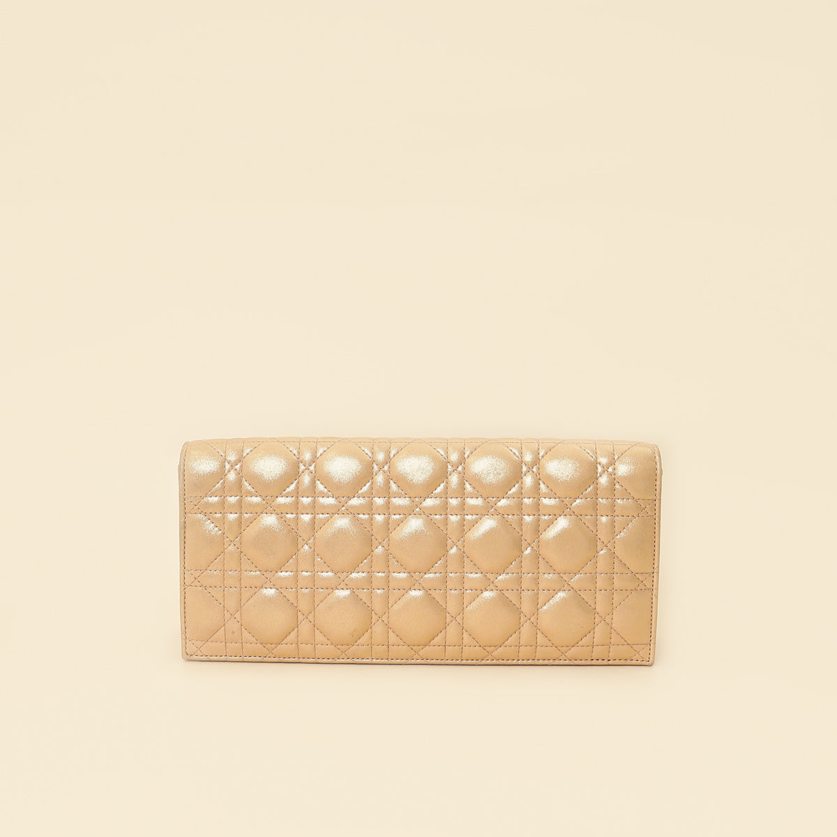 Christian Dior Metallic Gold Cannage Lady Dior Convertible Clutch-Christian Dior-THE CLOSET
