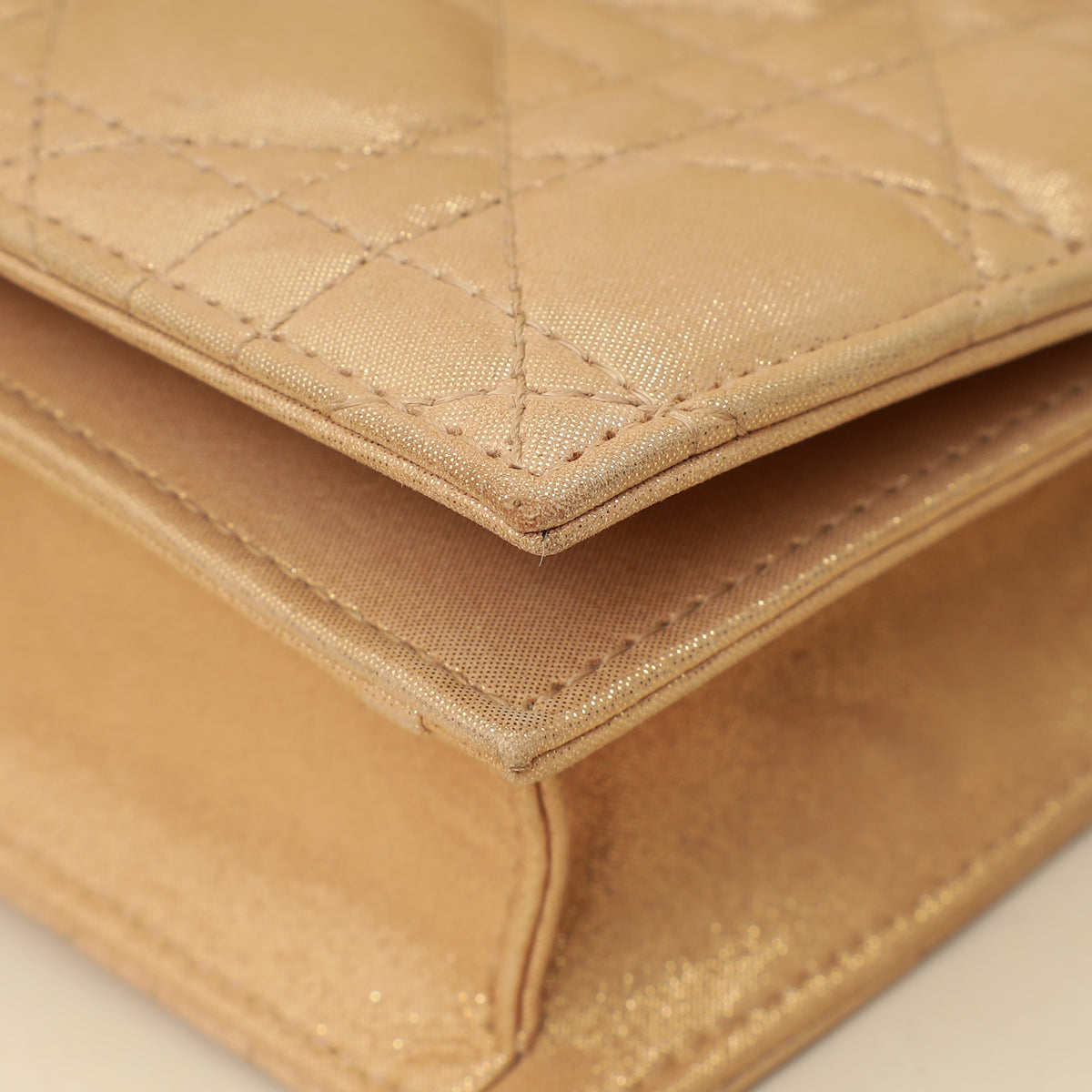 Christian Dior Metallic Gold Cannage Lady Dior Convertible Clutch-Christian Dior-THE CLOSET