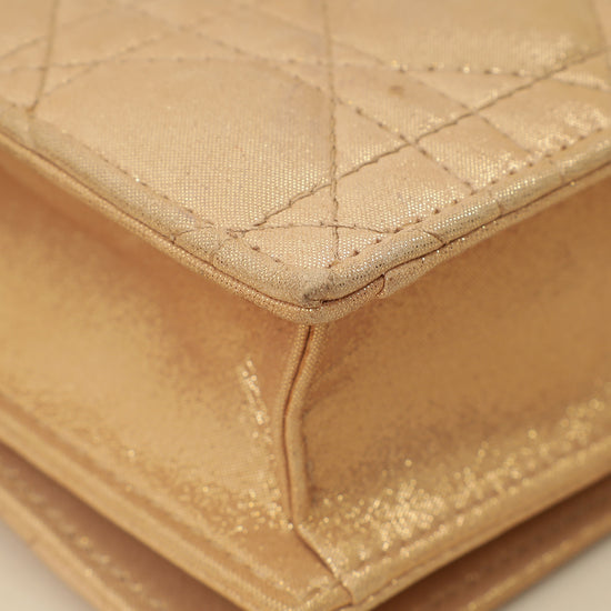 Christian Dior Metallic Gold Cannage Lady Dior Convertible Clutch-Christian Dior-THE CLOSET
