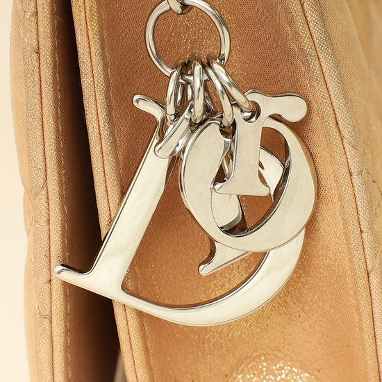 Christian Dior Metallic Gold Cannage Lady Dior Convertible Clutch-Christian Dior-THE CLOSET