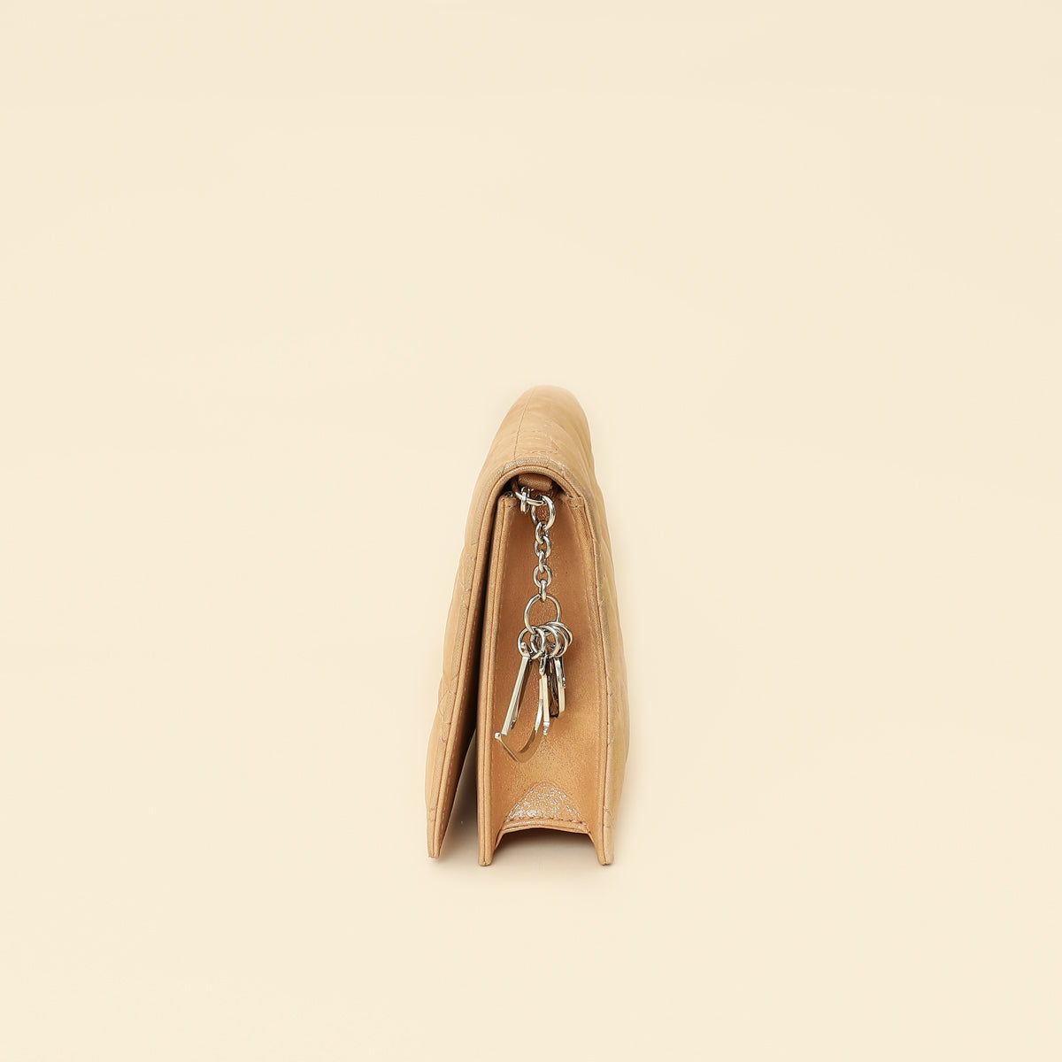 Christian Dior Metallic Gold Cannage Lady Dior Convertible Clutch-Christian Dior-THE CLOSET