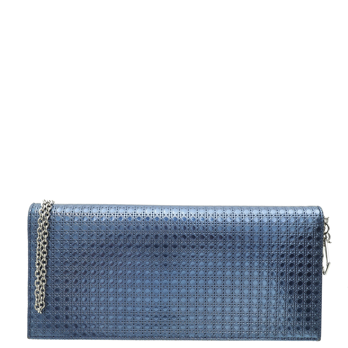 Christian Dior Blue Micro Cannage Lady Dior Convertible Chain Clutch