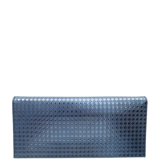 Christian Dior Blue Micro Cannage Lady Dior Convertible Chain Clutch