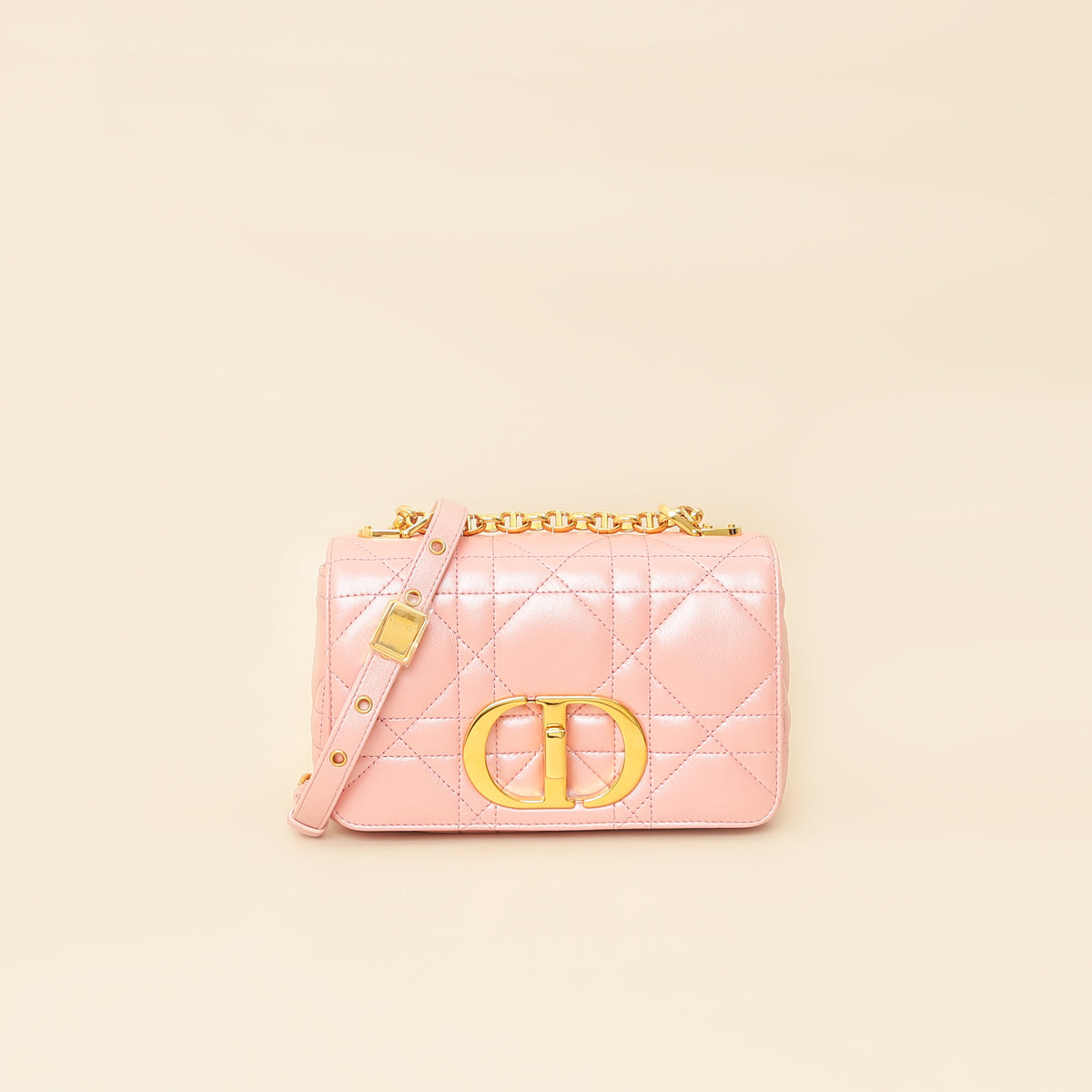 Christian Dior Metallic Macrocannage Small Caro Bag-Christian Dior-THE CLOSET