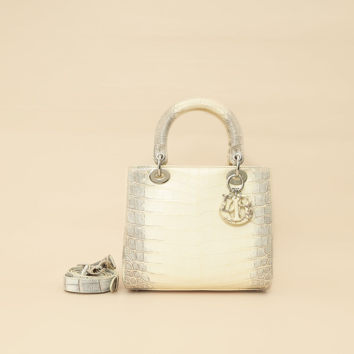 Christian Dior Bicolor Niloticus Crocodile Himalaya Lady Dior Medium Bag-Christian Dior-THE CLOSET