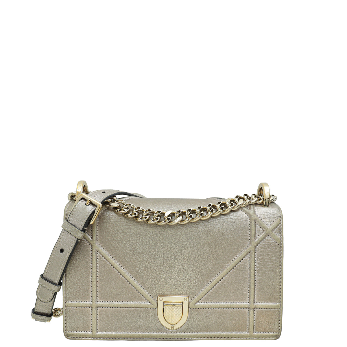 Christian Dior Metallic Champaign Diorama Shoulder Bag-Christian Dior-THE CLOSET