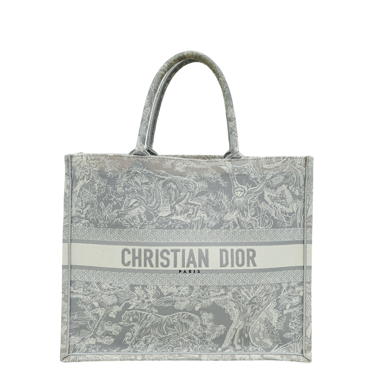 Christian Dior Bicolor Toile De Jouy Reverse Book Tote Large Bag