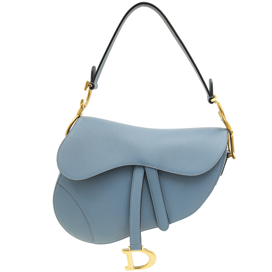 Christian Dior Blue Saddle Medium Bag