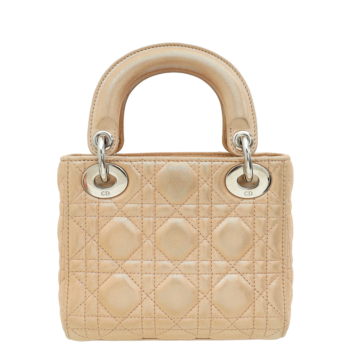 Christian Dior Metallic Nude Lady Dior Mini Shimmering Chain Bag-Christian Dior-THE CLOSET