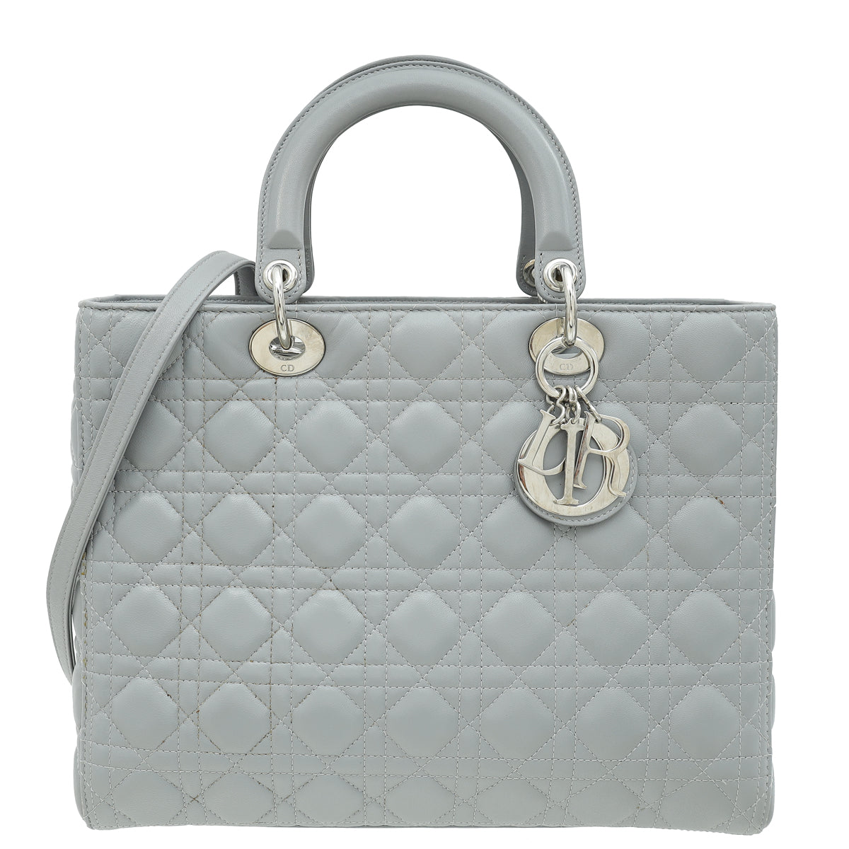 Christian Dior Grey Lady Dior Large Bag-Christian Dior-THE CLOSET