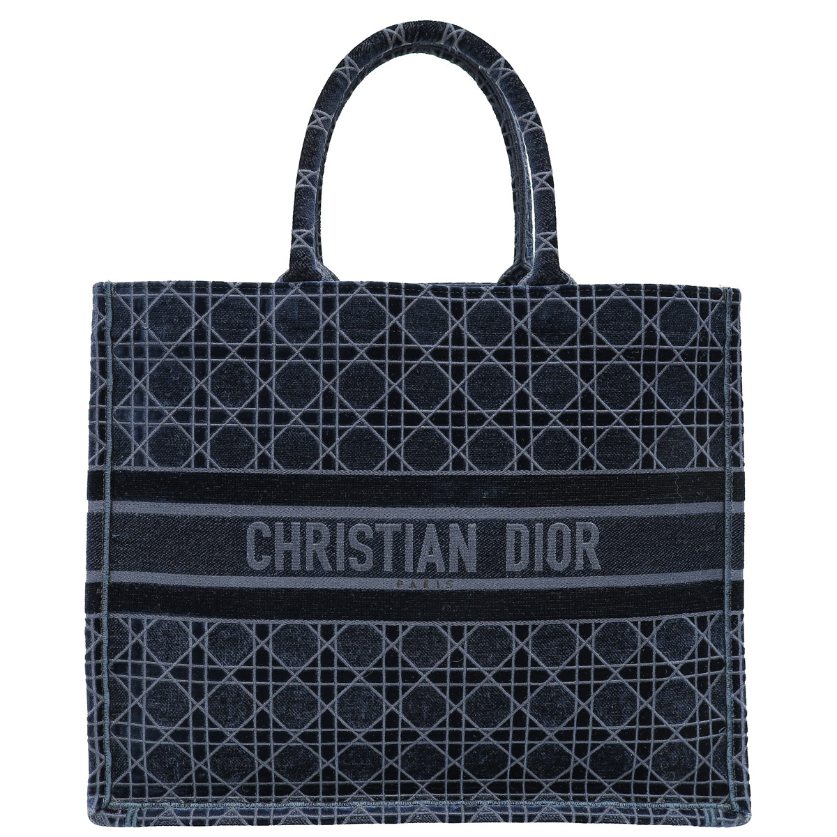 Christian Dior Bicolor Velvet Cannage Book Tote Large Bag-Christian Dior-THE CLOSET