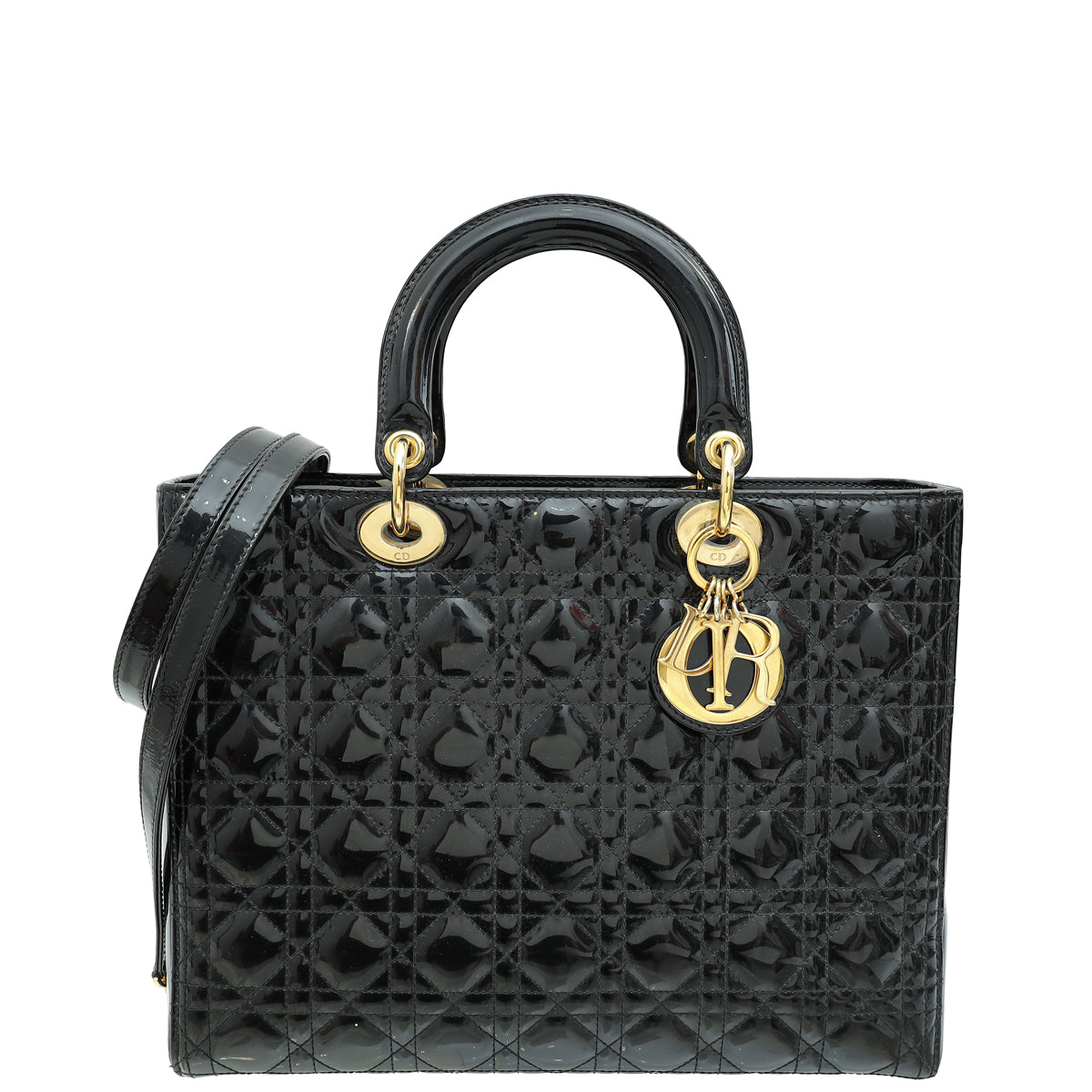 Christian Dior Black Lady Dior Large Bag-Christian Dior-THE CLOSET
