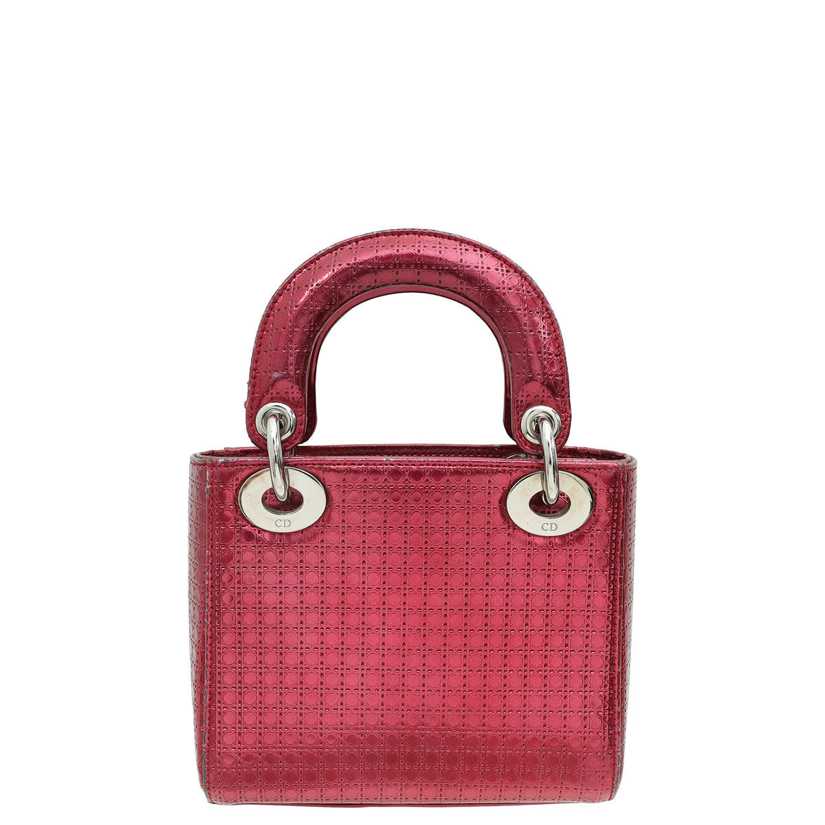 Christian Dior Metallic Fuchsia Lady Dior Microcannage Mini Strap Bag-Christian Dior-THE CLOSET