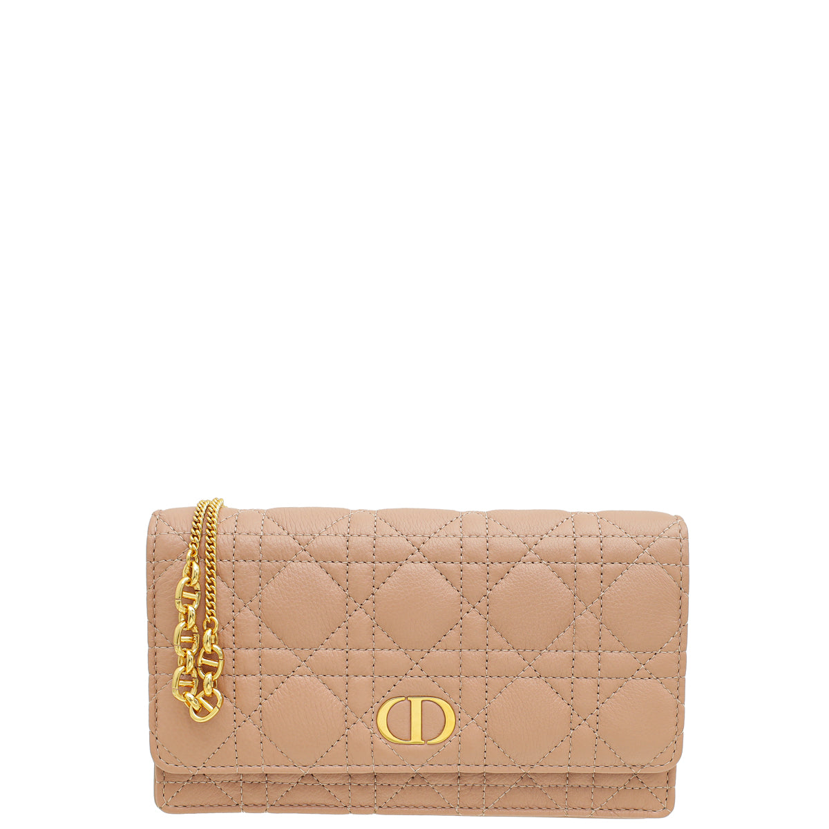 Christian Dior Rose des Vents Caro Pouch with Chain-Christian Dior-THE CLOSET