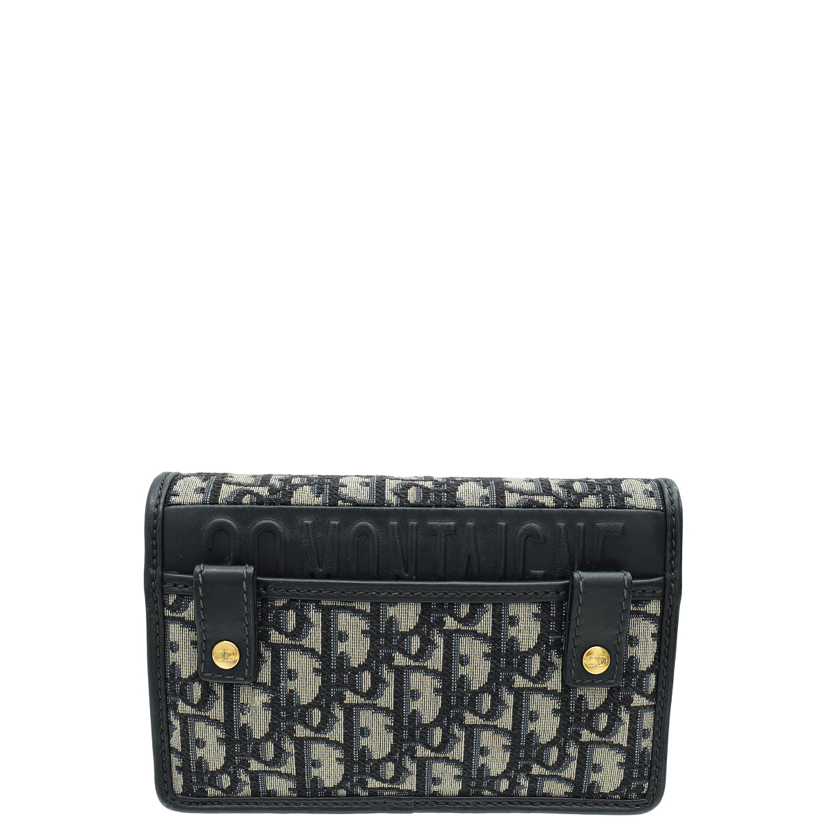 Christian Dior Navy Blue 30 Montaigne Oblique 2 Way Chain Pouch-Christian Dior-THE CLOSET