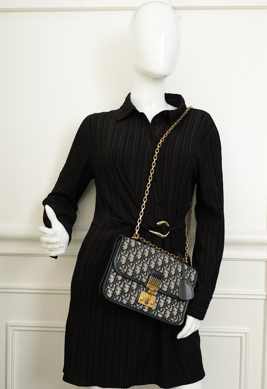 Christian Dior Navy Blue DiorAddict Flap Bag