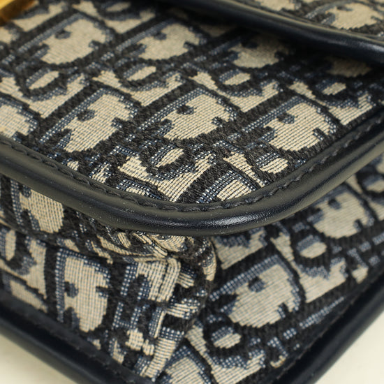 Christian Dior Navy Blue DiorAddict Flap Bag