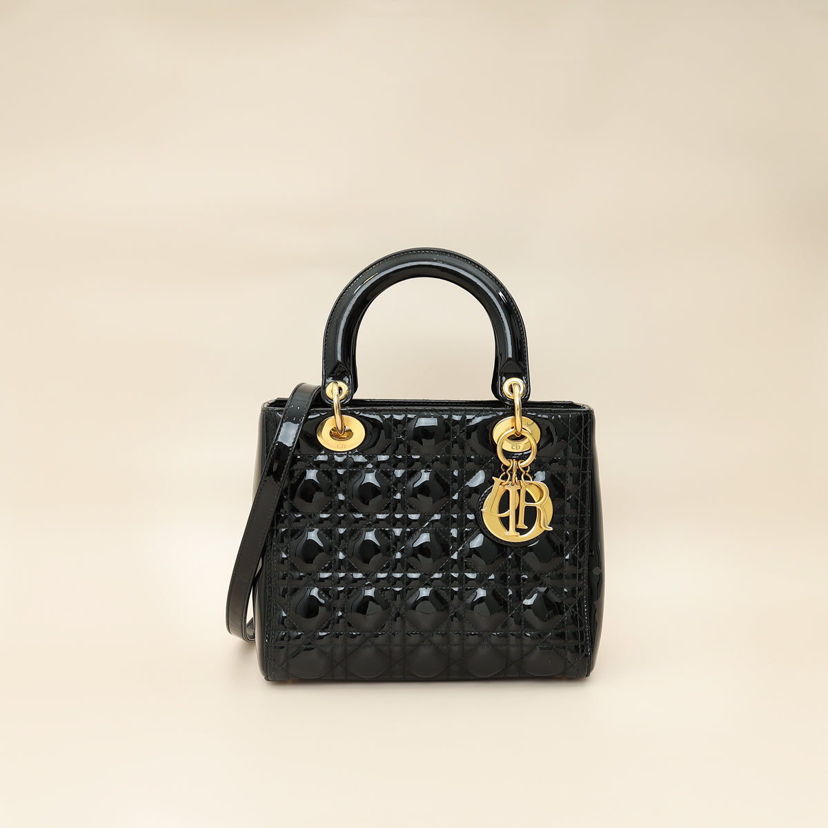 Christian Dior Black Lady Dior Medium Bag-Christian Dior-THE CLOSET
