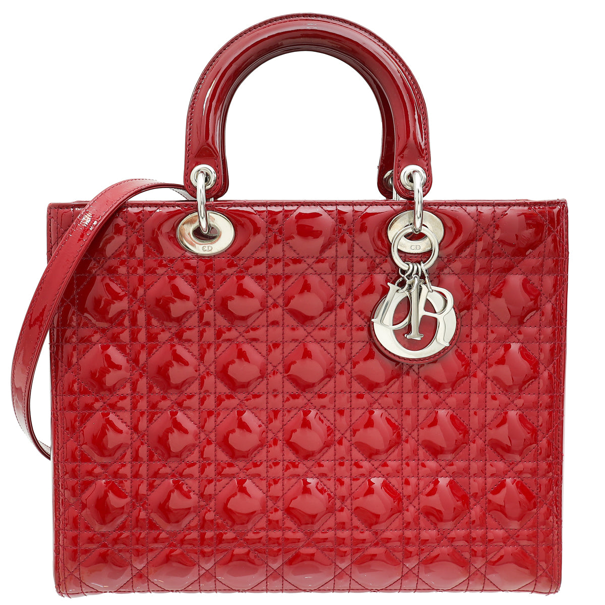 Christian Dior Cherry Red Lady Dior Large Bag-Christian Dior-THE CLOSET