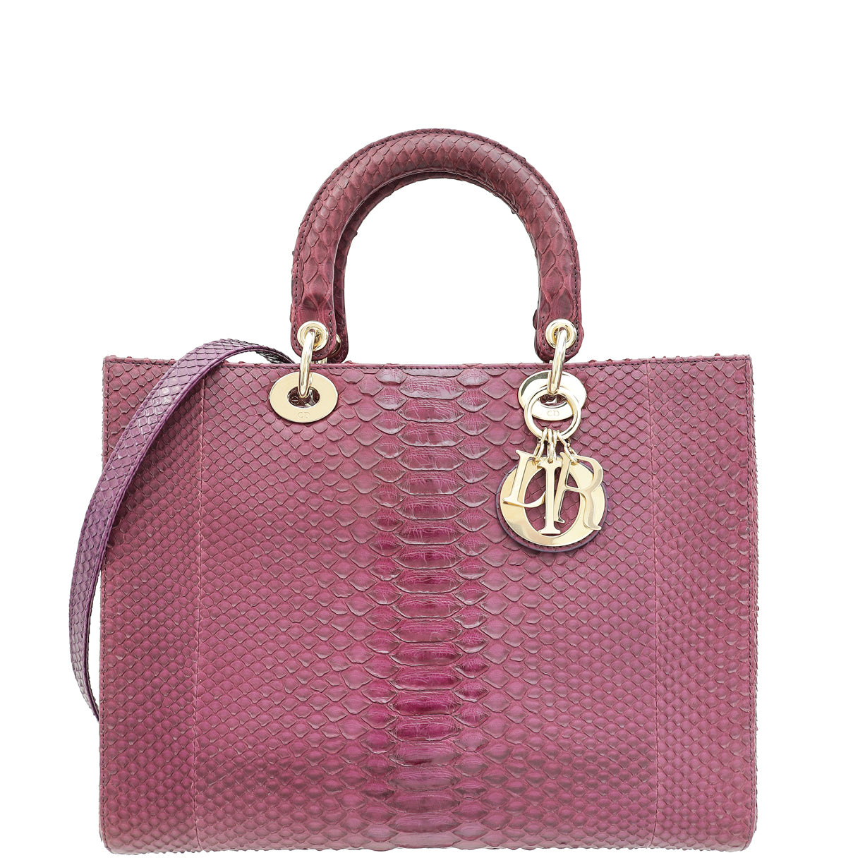 Christian Dior Purple Python Lady Dior Large Bag-Christian Dior-THE CLOSET