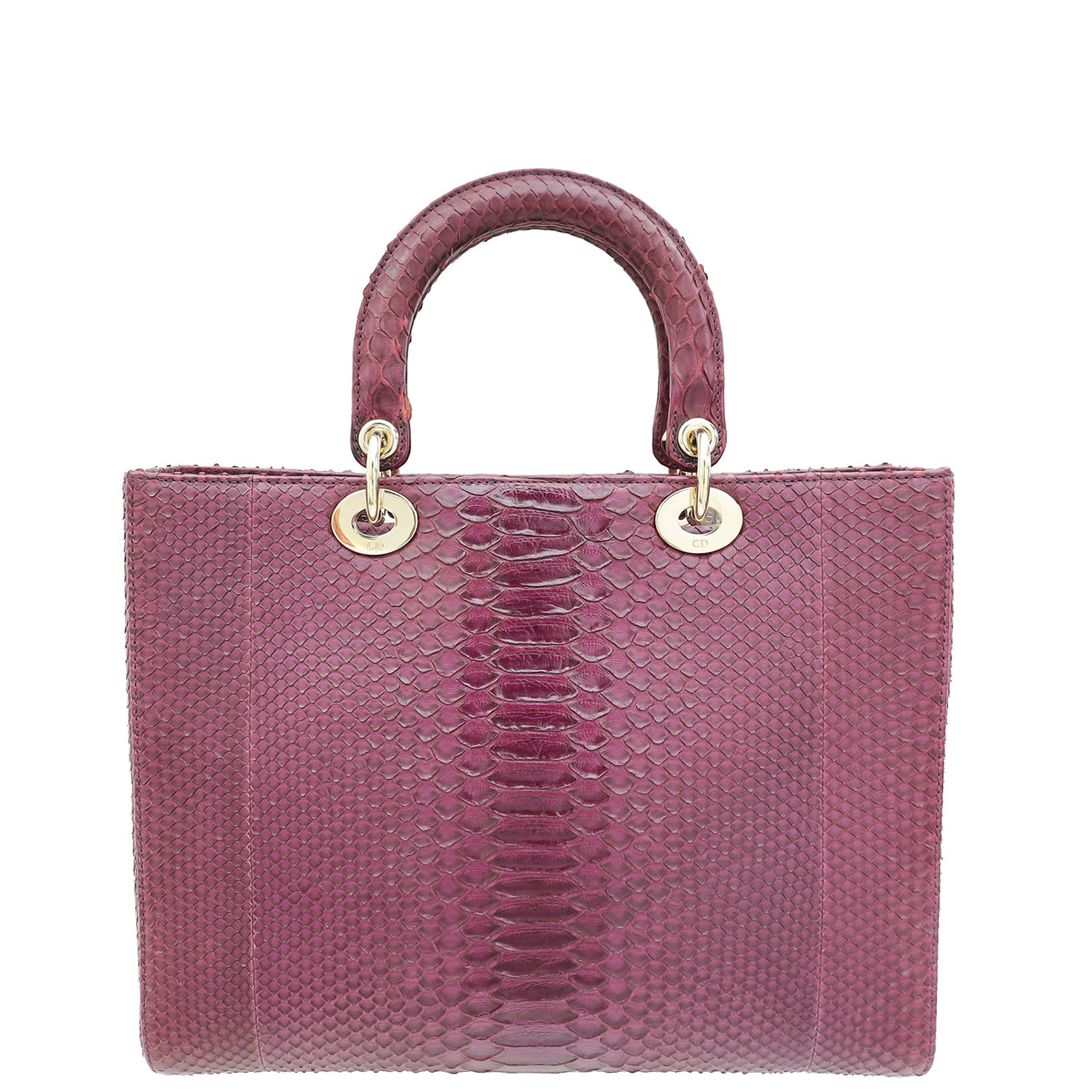Christian Dior Purple Python Lady Dior Large Bag