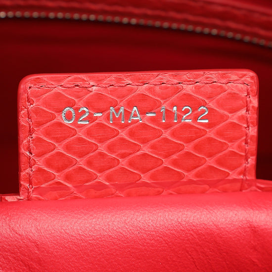 Christian Dior Red Snakeskin Lady Dior Large Bag-Christian Dior-THE CLOSET