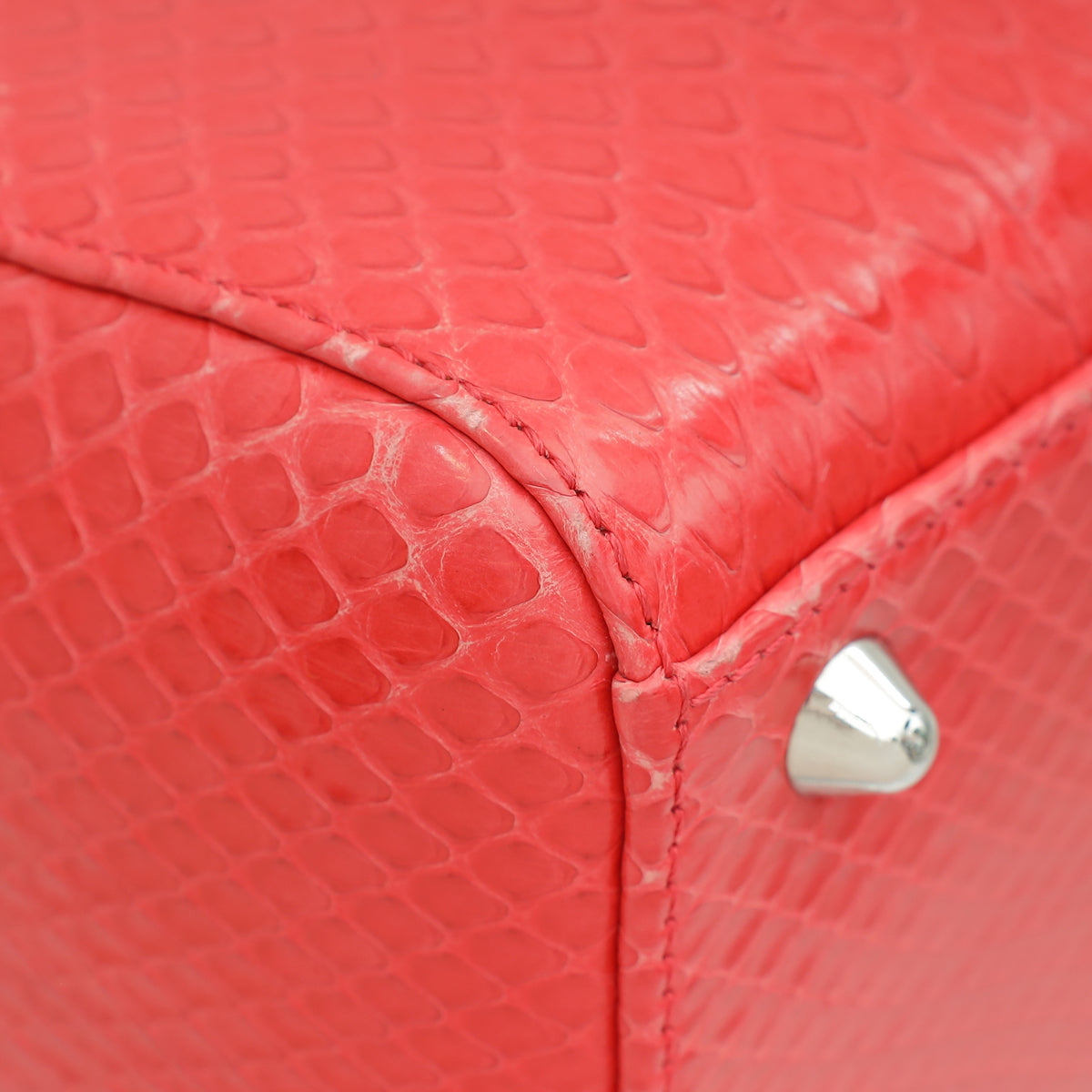 Christian Dior Red Snakeskin Lady Dior Large Bag-Christian Dior-THE CLOSET