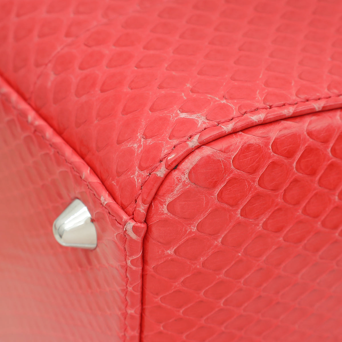 Christian Dior Red Snakeskin Lady Dior Large Bag-Christian Dior-THE CLOSET