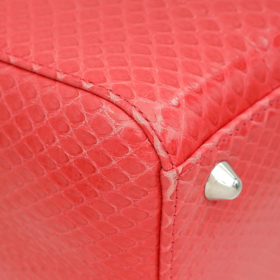 Christian Dior Red Snakeskin Lady Dior Large Bag-Christian Dior-THE CLOSET