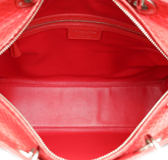 Christian Dior Red Snakeskin Lady Dior Large Bag-Christian Dior-THE CLOSET