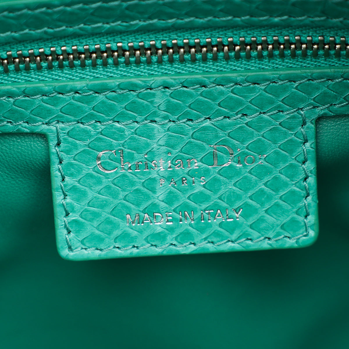 Christian Dior Green Snakeskin Lady Dior Large Bag-Christian Dior-THE CLOSET