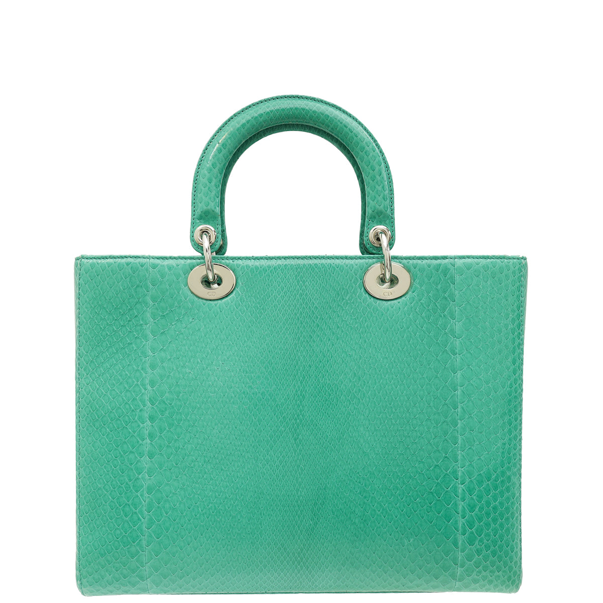 Christian Dior Green Snakeskin Lady Dior Large Bag