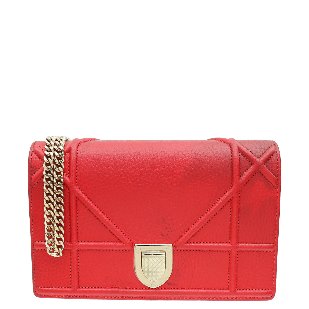 Christian Dior Red Diorama Wallet On Chain-Christian Dior-THE CLOSET