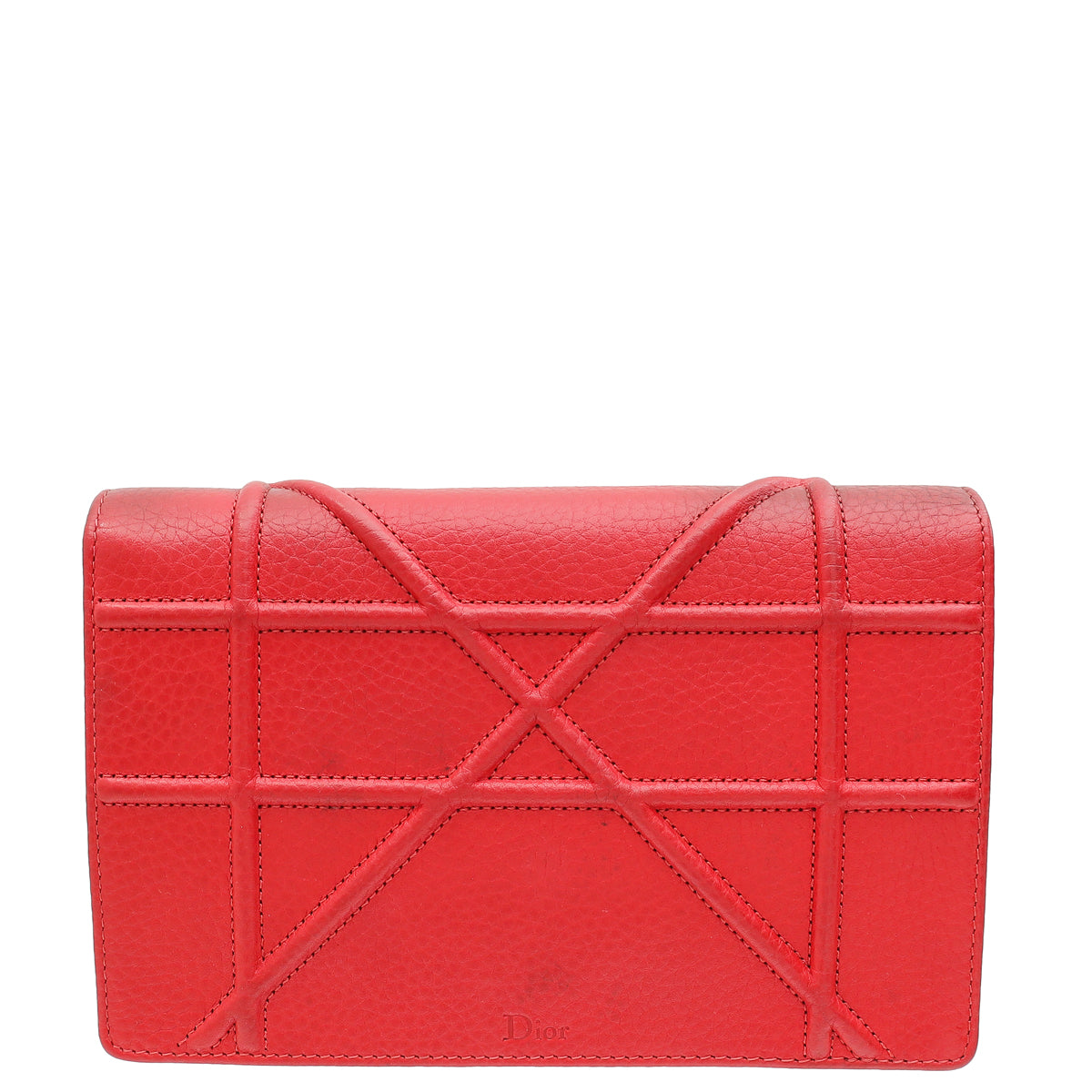 Christian Dior Red Diorama Wallet On Chain-Christian Dior-THE CLOSET