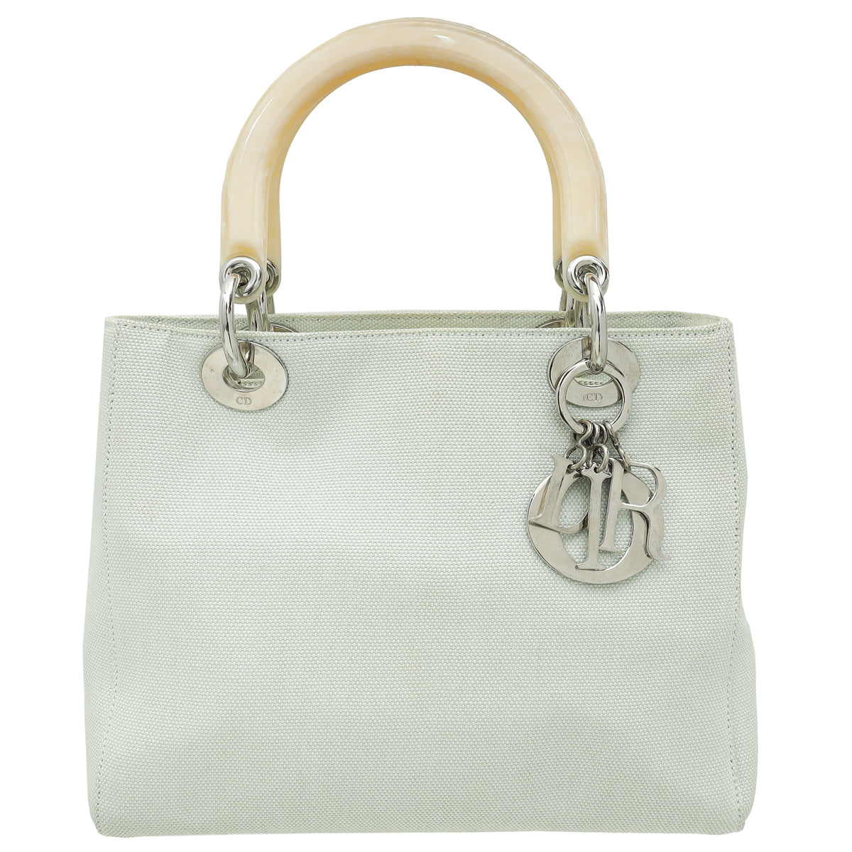 Christian Dior Light Green Lady Dior Fabric Medium Bag-Christian Dior-THE CLOSET